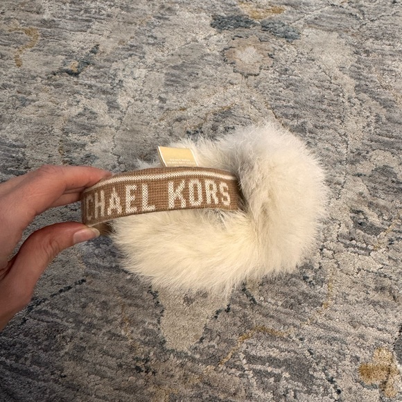 Michael Kors Accessories - Michael Kors Beige and Cream Fur Ear Muffs